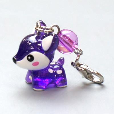 奈良みやげ】幸せバンビちゃん ラッキーストーンストラップ 2月