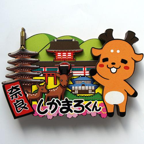 【奈良土産】しかまろくん　マグネット　名所 | 