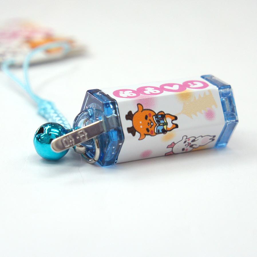 奈良みやげ】白いしかまろくん おみくじストラップ ブルー : 西の京