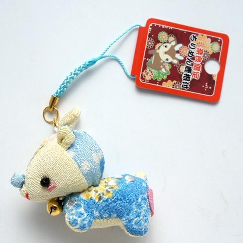 奈良の鹿ちゃんを応援するキャンペーン 奈良みやげ ちりめん鹿根付 水色 B 西の京地酒みやげ処きとら 通販 Yahoo ショッピング