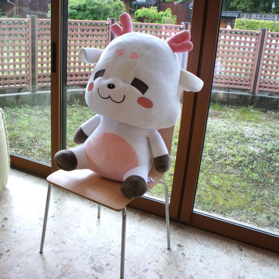奈良キャラクター 白いしかまろくん 特大サイズ ホワイト ぬいぐるみ 1