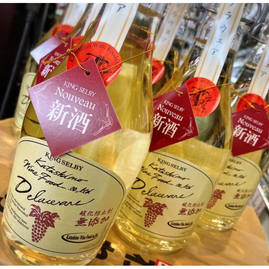 新酒 カタシモワイナリー 酸化防止剤無添加 デラウェア 白／甘口