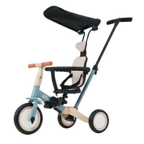子供用三輪車 5in1 自転車 オリジナル 押し棒付き 安全バー付き サンシェード付き_3