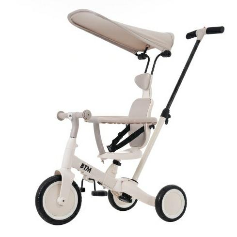 子供用三輪車 5in1 自転車 オリジナル 押し棒付き 安全バー付き サンシェード付き_4