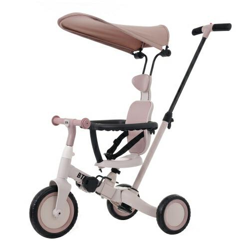 子供用三輪車 5in1 自転車 オリジナル 押し棒付き 安全バー付き サンシェード付き_5