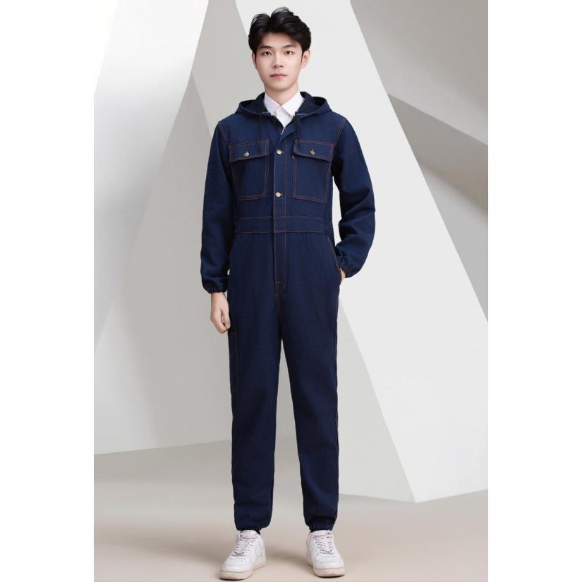 ツナギメンズつなぎデニムオーバーオール作業服つなぎ服ワンピース