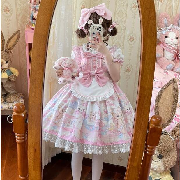 甘ロリ ジャンパースカート ロリータファッション スウィート系