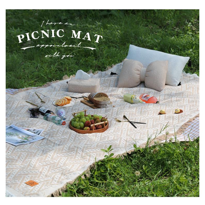 ニットレジャー シート 厚手 おしゃれ 洗える おすすめ 大判 オリジナル 大きさ 140x180cm 収納 無地 ピクニックシート 布 Picnicsheet Set ナレセレクト 通販 Yahoo ショッピング
