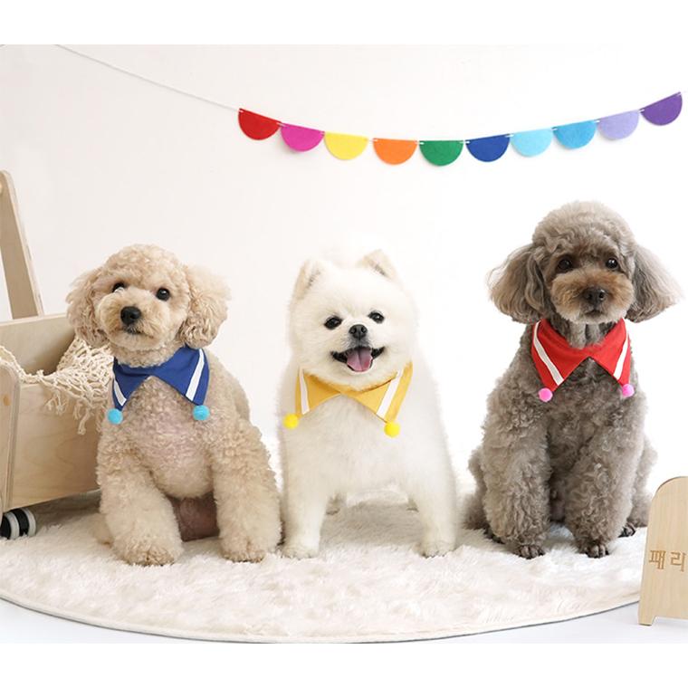 Pompom Cape 犬 首輪 おしゃれ 可愛い バンダナ 犬 アクセサリー お揃い お出かけ 新作 綿100 小型犬 中型犬 ペット用品 犬服 ドッグウェア ケープ マフラー Ban11 ペット用品ショップ Nari Pet 通販 Yahoo ショッピング