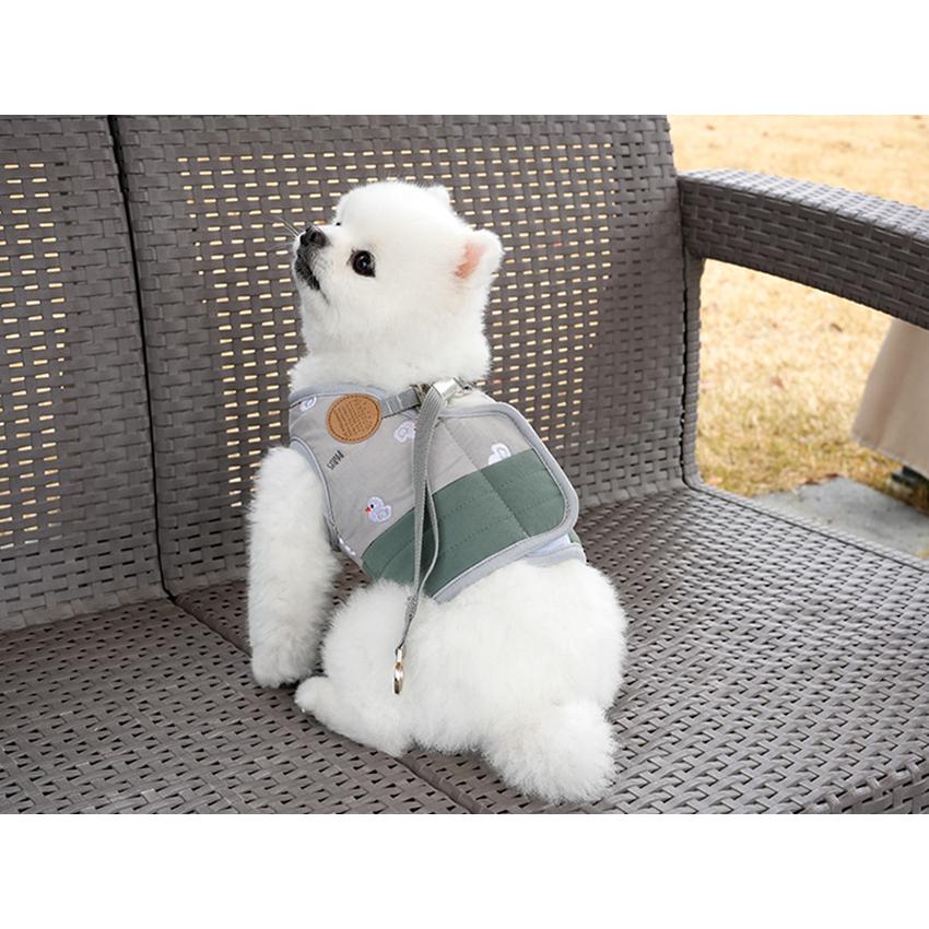 cute duck padding harness 犬用 ハーネス&リード セット 犬 服 ダウン