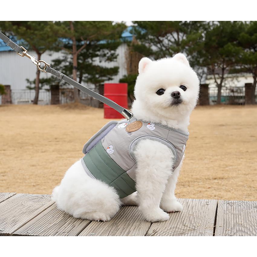 cute duck padding harness 犬用 ハーネス&リード セット 犬 服 ダウン