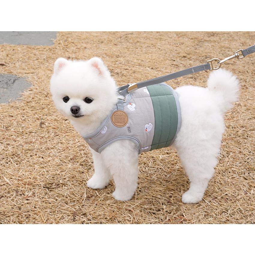 cute duck padding harness 犬用 ハーネス&リード セット 犬 服 ダウン