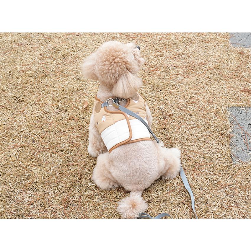 cute duck padding harness 犬用 ハーネス&リード セット 犬 服 ダウン