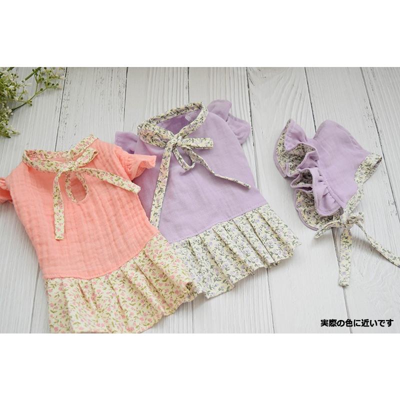 メール便可】 犬の服 犬服 ワンピース 花柄 リボン ハンドメイド