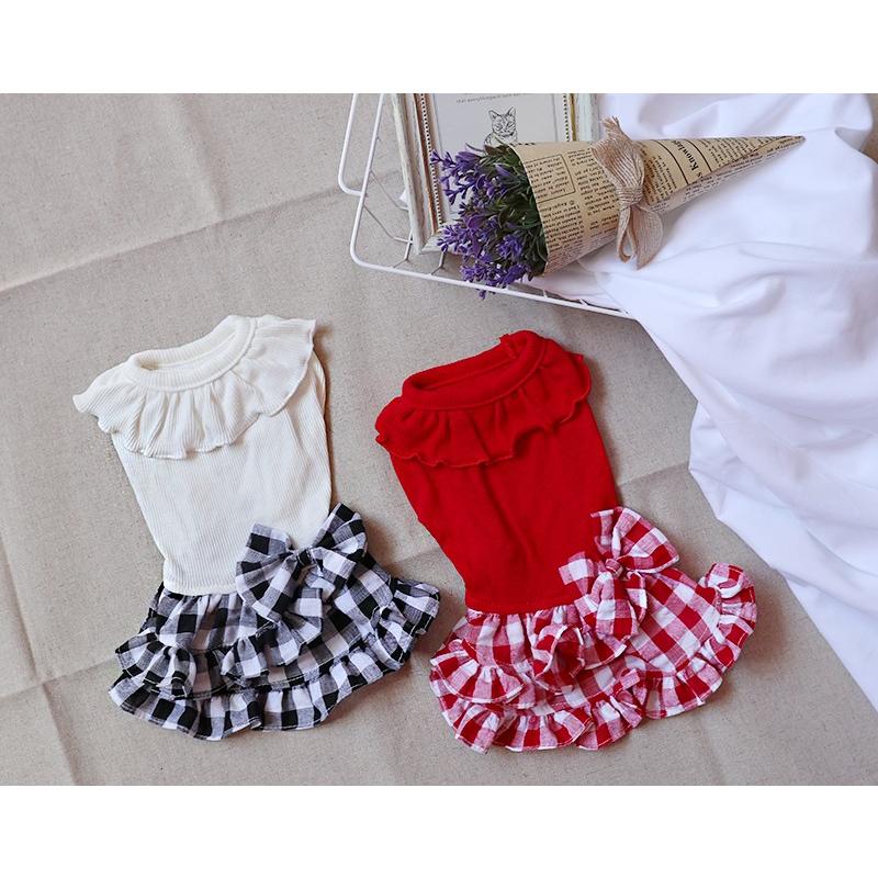 メール便可 犬服 サマー チェック ワンピース 新作 春夏 犬の服 可愛い ペット洋服 小型犬 中型犬 ドレス ドッグウェア おしゃれ シンプル お出かけ 伸縮性 Onepiece9 ペット用品ショップ Nari Pet 通販 Yahoo ショッピング