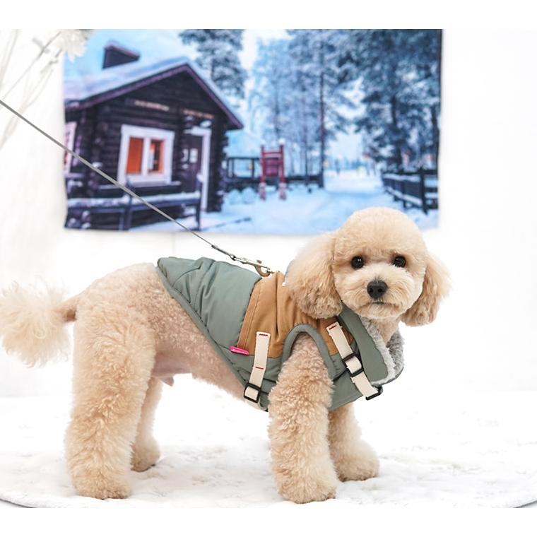 犬服 防寒 アウター ハーネス ダウン ベスト Harness Vest 犬 服 秋冬 新作 散歩 お出かけ ボア もこもこ 暖かい ワンコ服 小型犬 中型犬 Outer31 ペット用品ショップ Nari Pet 通販 Yahoo ショッピング