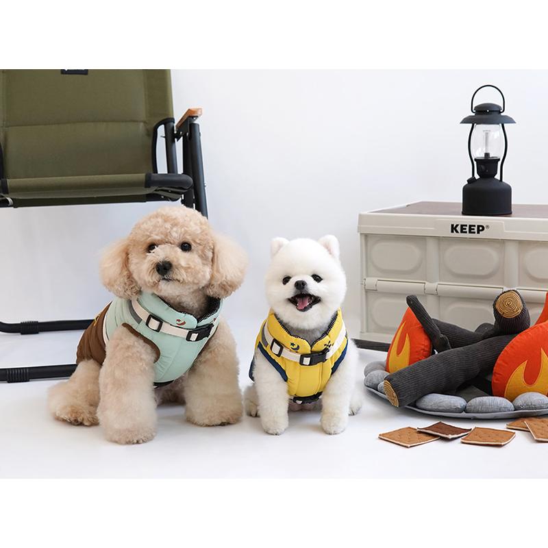 犬服 outdoor harness padding 防寒 アウター ハーネス 光る ダウン ベスト 犬 服 秋冬 新作 散歩 お出かけ ボア 暖かい ワンコ服 小型犬 中型犬 |  | 01