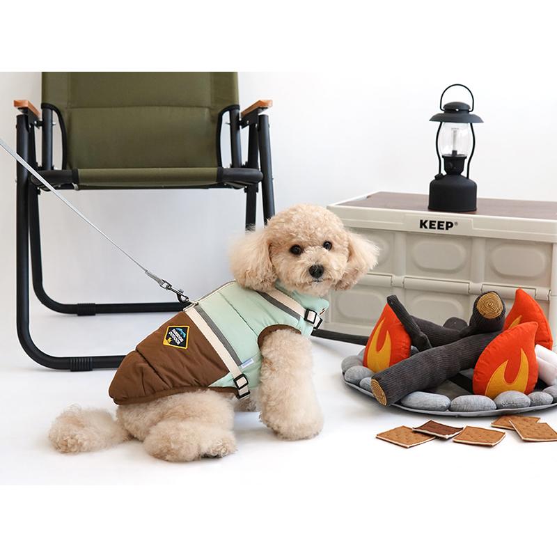 犬服 outdoor harness padding 防寒 アウター ハーネス 光る ダウン ベスト 犬 服 秋冬 新作 散歩 お出かけ ボア 暖かい ワンコ服 小型犬 中型犬 |  | 02