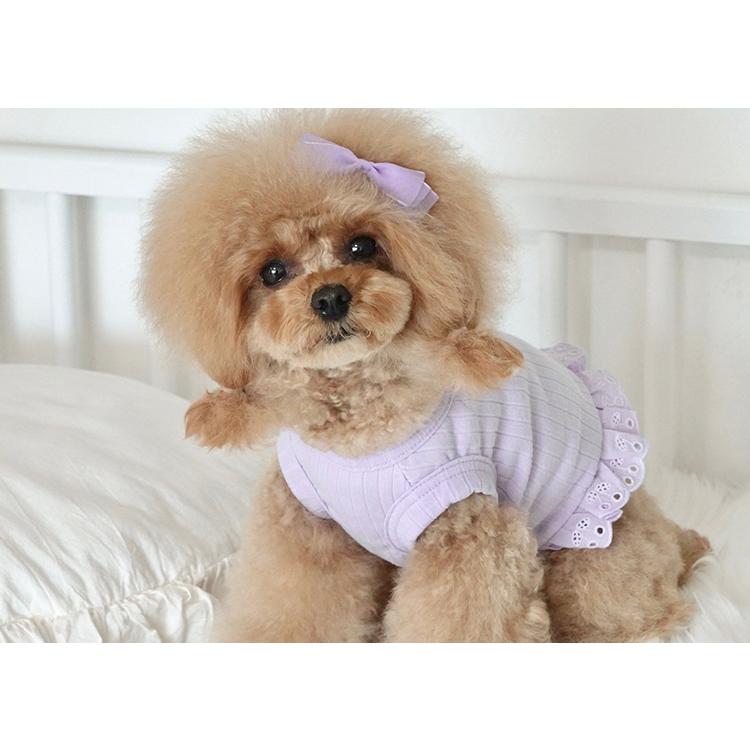 犬服・アクセサリー pp-closet NATURAL FRILL JUMPER SKIRT PP* closet 犬服/ドッグウェア/ペットグッズ (@pp