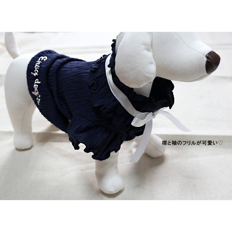メール便可】 犬服 新作 犬の服 リボン フリル ブラウス ドッグウェア
