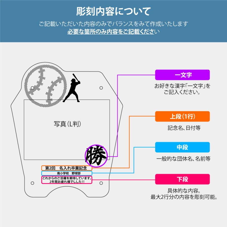 スポーツ フォトフレーム 写真立て アクリル 名入れ 名前 刻印 イベント 記念品 優勝記念 卒業記念 記念盾 卒業 スタンドgspl-12｜naritaka-store｜06