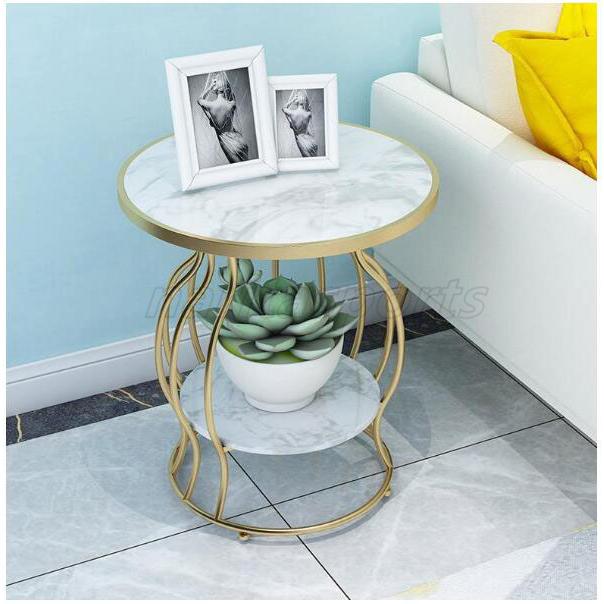 新品推薦 北欧風 大理石製コーナーテーブル 小型コーヒーテーブル サイドテーブル 丸型テーブル アンティーク