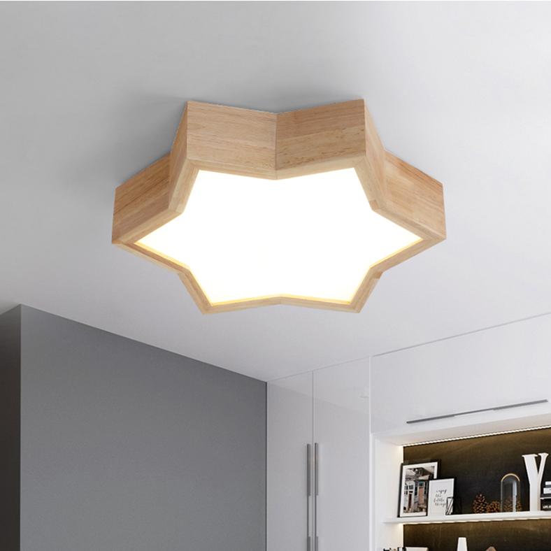 舗 北欧風 子供部屋照明ライト 可愛い星 木製ランプ リビングルーム 男女の子子供寝室 天井照明 Ledシーリングライト Whitesforracialequity Org