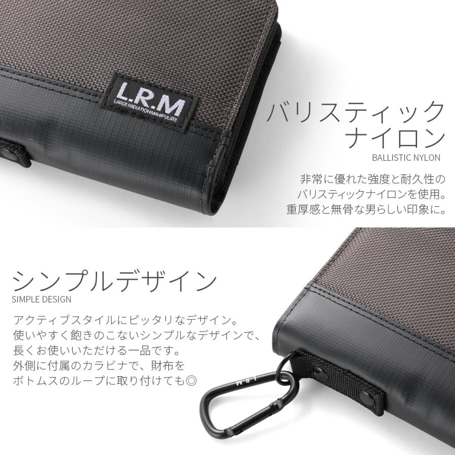 財布 メンズ 二つ折り ファスナー コンパクト カラビナ付き バリ