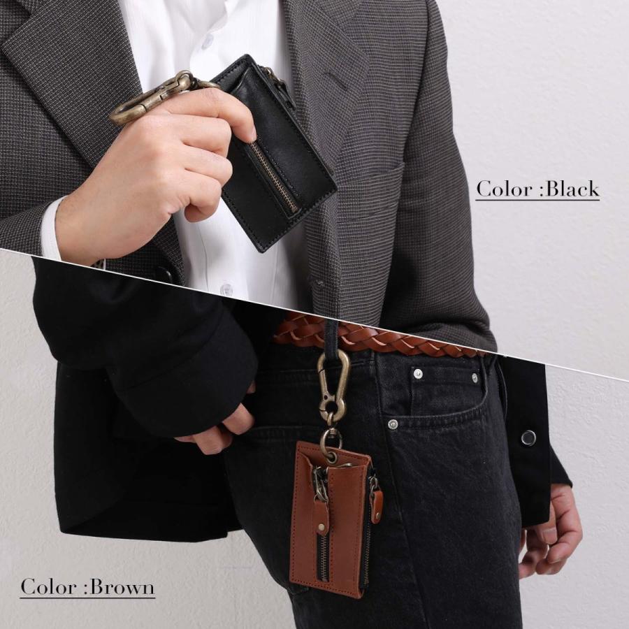 ダミエ柄レザーコインケース カラビナ付き naru-y_tdsg-1006