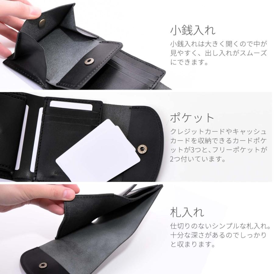 栃木レザー 財布 メンズ レディース 三つ折り ミニ財布 本革 レザー