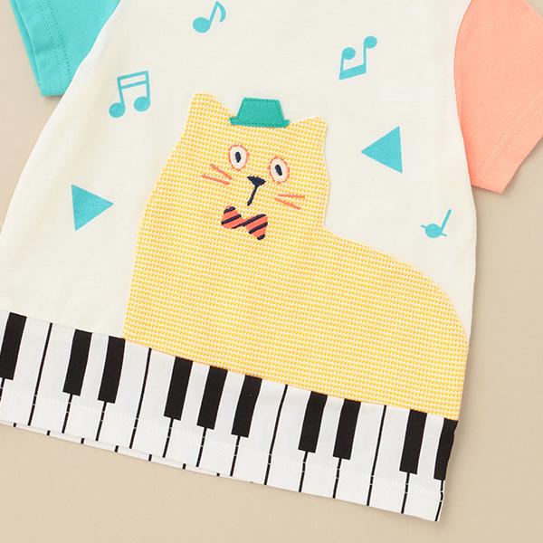 ベイビーチアー(baby cheer)ねこピアノTシャツ【O_30】【outlet 