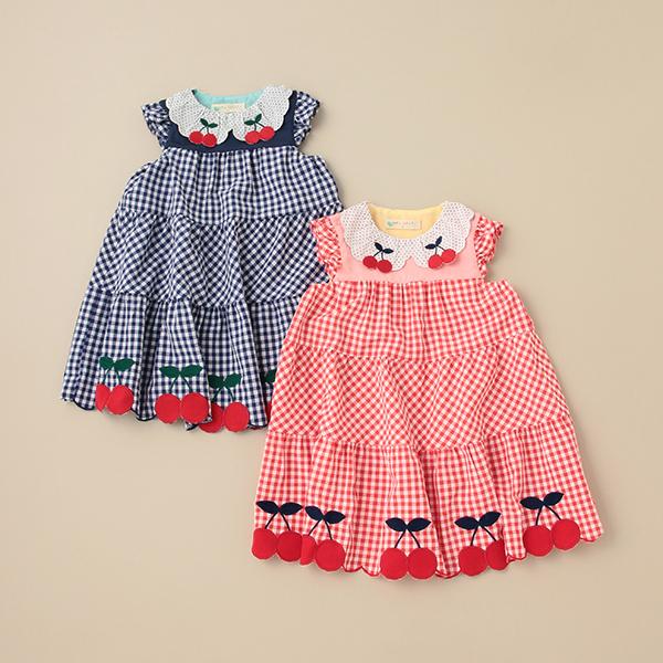 新品・ベイビーチアー　おさかな　ティアード　ワンピース　120 いちごワンピース（ミドルワンピース） | baby cheer（ベイビー