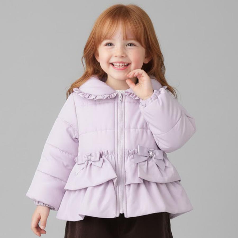 Pupil House（ピューピルハウス） フリルリボン中綿コート : ナルミヤ