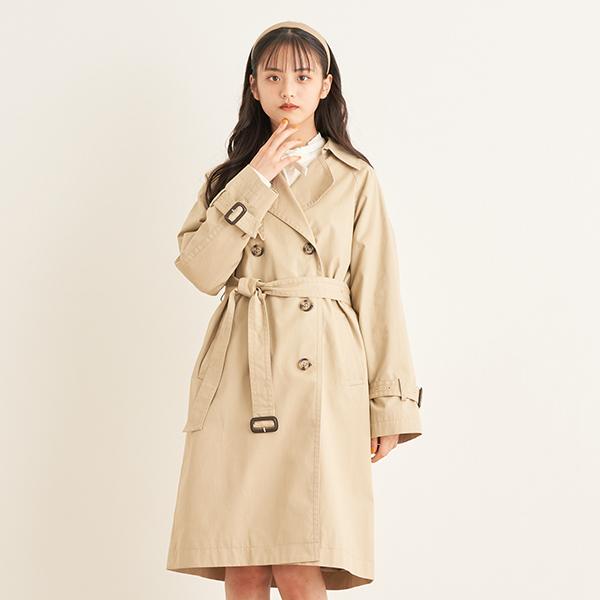 pom ponette junior 【AMI】 ショートン長袖トレンチコート pom ponette junior（ポンポネット ジュニア） ポンポネットジュニア