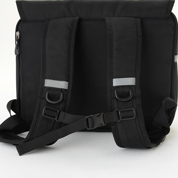 ポンポネットジュニア 14L 横型スクールバッグ 黒 新品 反射材付 PC収納 ポンポネットジュニア 14L 横型スクールバッグ 黒 新品 反射材付 PC