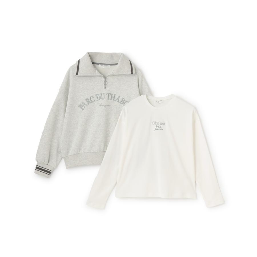 新品タグ付き　ハーフZIP+ロンTセット pom ponette トレーナー pom ponette junior（ポンポネット ジュニア） ポンポネットジュニア