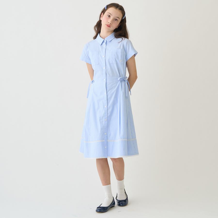 ポンポネットジュニア(pom ponette junior)サイドリボンシャツワンピースの画像