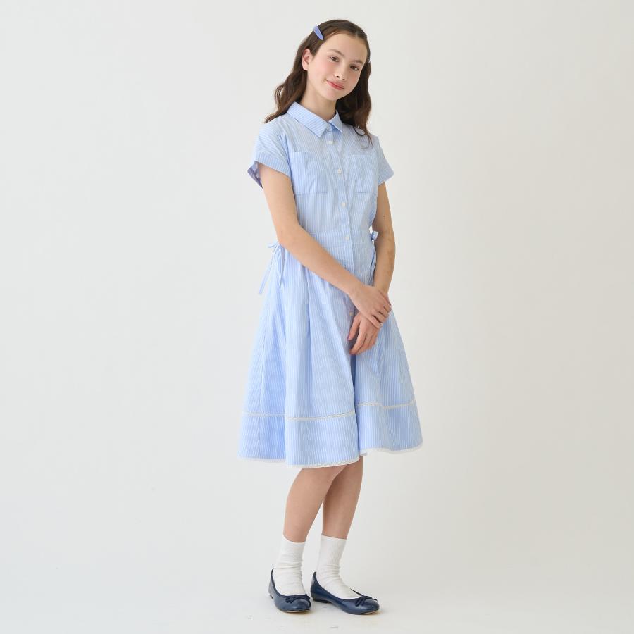 ポンポネットジュニア(pom ponette junior)サイドリボンシャツワンピースの画像