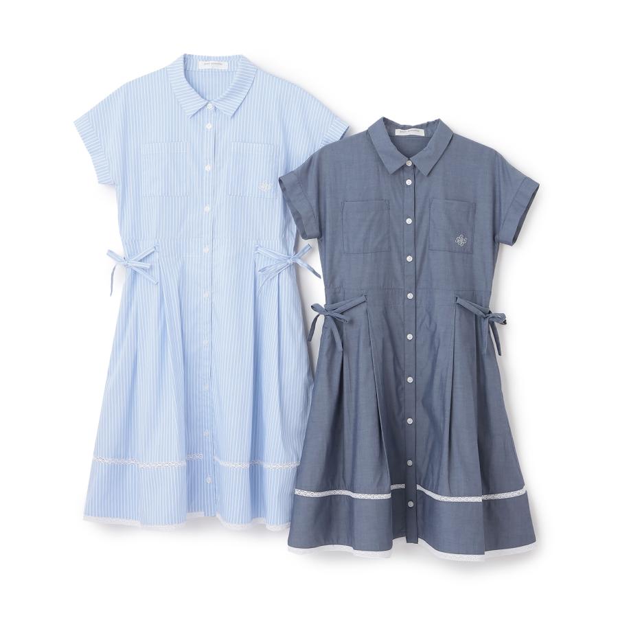 ポンポネットジュニア(pom ponette junior)サイドリボンシャツワンピースの画像