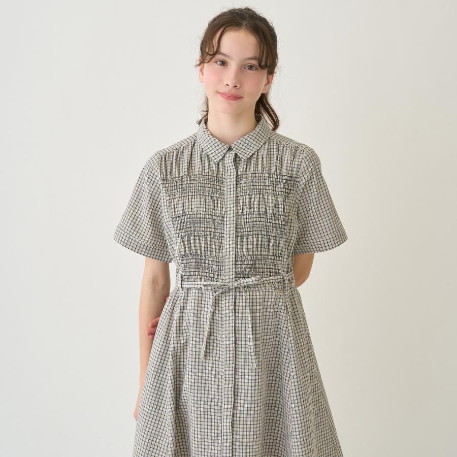 ポンポネットジュニア(pom ponette junior)シャーリングワンピースの画像