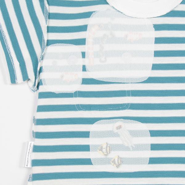 クレードスコープ(kladskap)お魚刺しゅうボーダー半袖Tシャツ