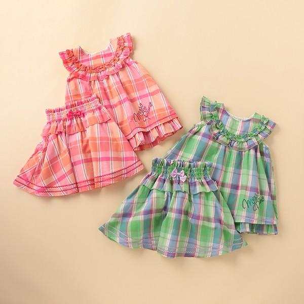 メゾピアノ(mezzo piano)マドラスチェックフリルチュニック【O_30  