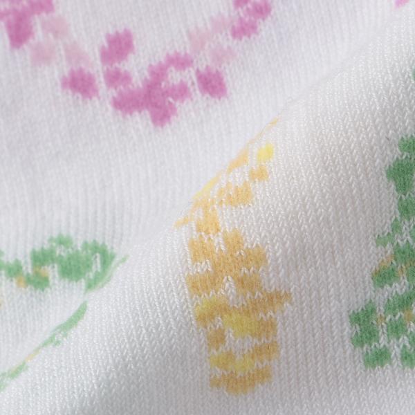 mezzo piano メゾピアノ(mezzo piano)花ロゴ柄ハイソックス