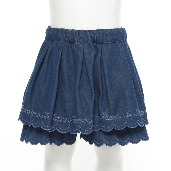 mezzo piano メゾピアノ(mezzo piano)スカラップロゴ刺しゅう