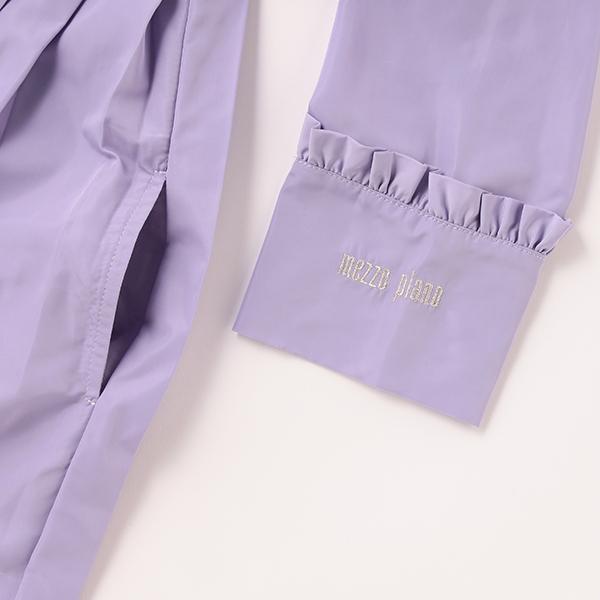 ラウンド メゾピアノ Mezzo Piano 切替プリーツレインコート レインコート レインハット カラー ラベンダー Www Masqueinfiel Com