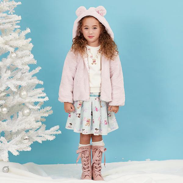 mezzo piano メゾピアノ(mezzo piano)クマ耳つきフェイクファー