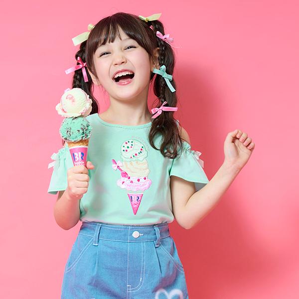 mezzo piano メゾピアノ　アイスクリーム Tシャツ L mezzo piano メゾピアノ(mezzo piano)アイスキャンディー