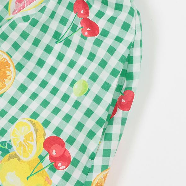 mezzo piano メゾピアノ(mezzo piano)フルーティギンガム ワンピース