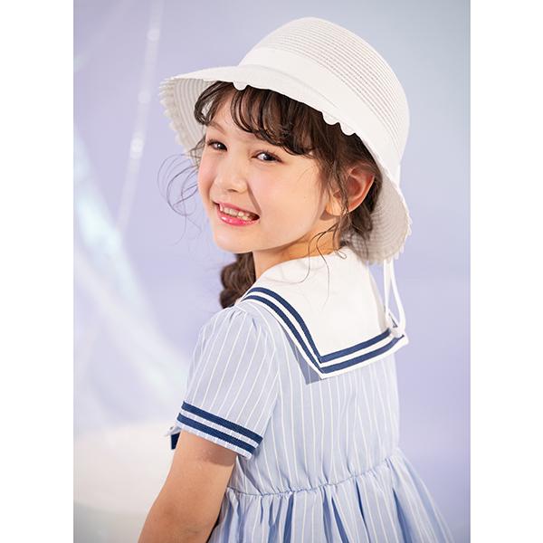 mezzo piano メゾピアノ(mezzo piano)裾ロゴセーラーカラー ワンピース