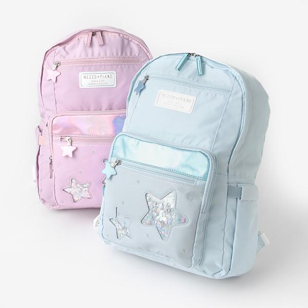 mezzo piano メゾピアノ(mezzo piano)ラメ入り ナイロンリュック